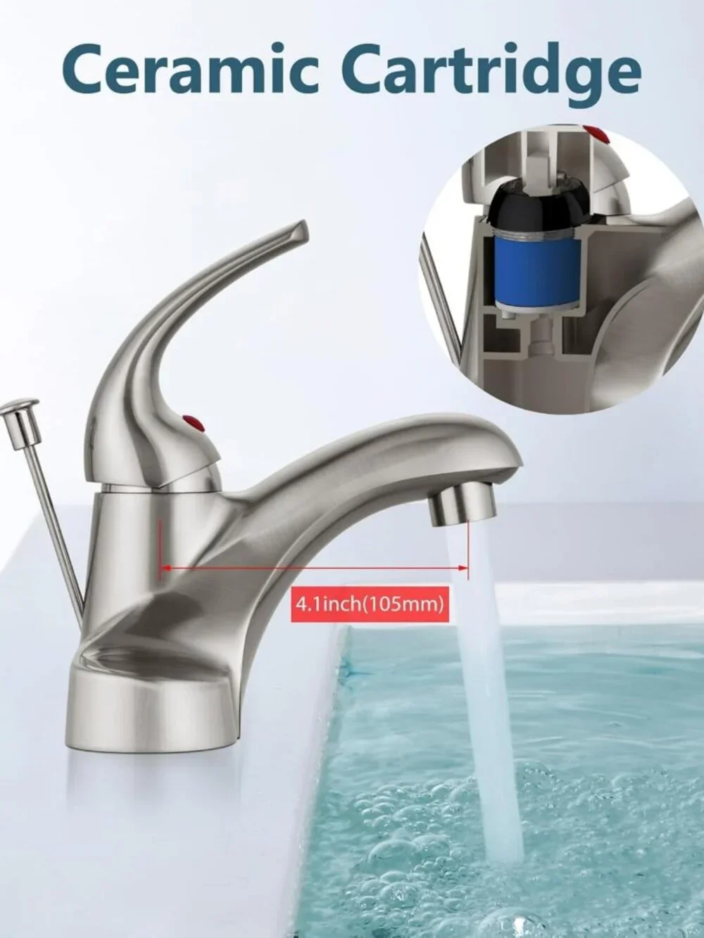 Sleek Brushed Nickel 4-Inch Centerset Bathroom Faucet & Drain - Modern Upgrade